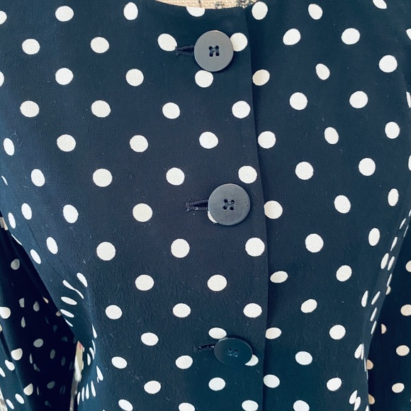 KASPER BLACK & WHITE pretty Polk o Dot Soft Jacket - Picture 8 of 10
